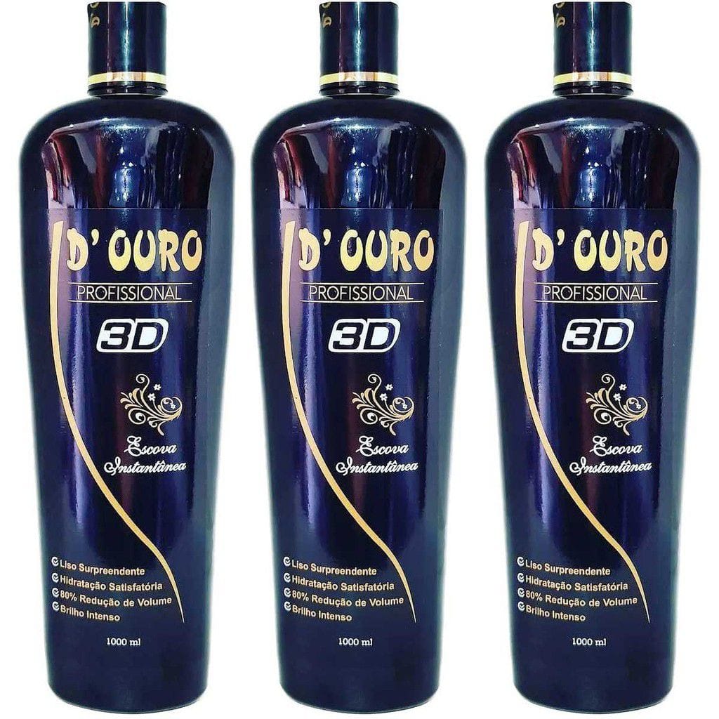 03 Escovas Progressivas D Ouro Instantânea 3d 3x1000ml