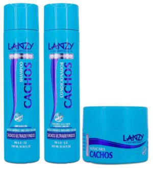Kit Shampoo e Condicionador Cachos Linha Profissional Lanzy 300ml