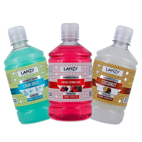 Sabonete Líquido de Frutas Vermelhas Lanzy 500ml - Image 3