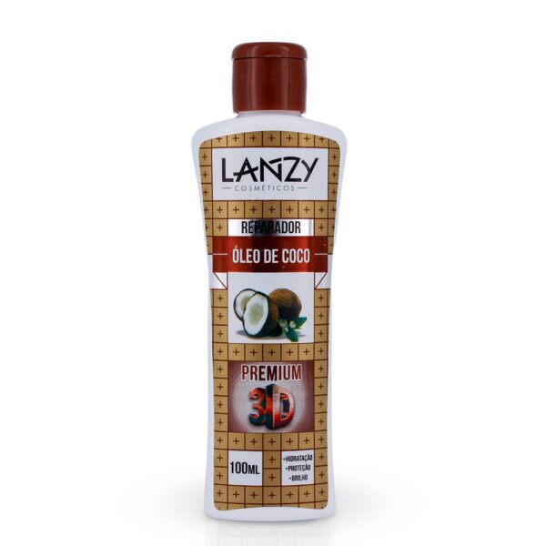 Kit 3 Reparadores de Pontas Verniz Oleo de Coco Oleo Ricino lanzy 100ml - Imagem 3