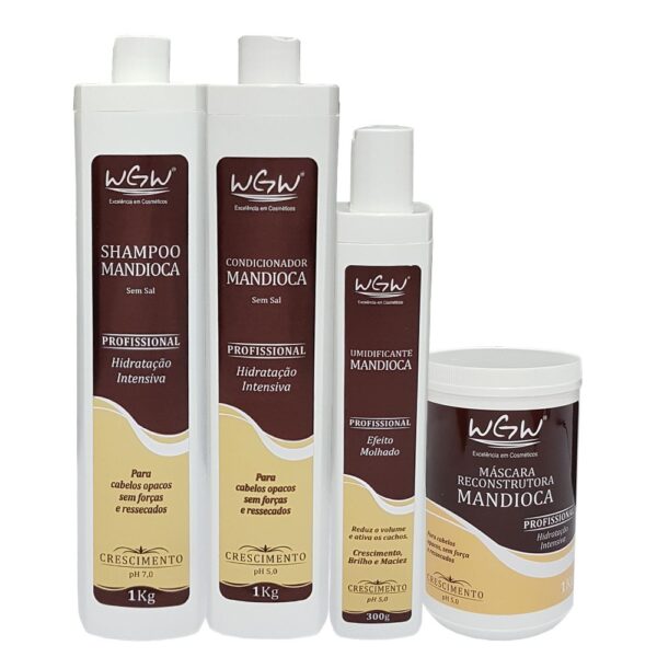 Kit Hidratação Tratamento Profissional Mandioca Wgw Cosméticos - Imagem 2