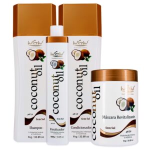 Kit Coconut Oil Profissional Hidratação Intensa Wgw Lanzy