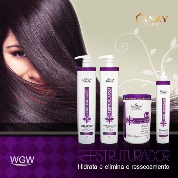 Kit Reestruturador Hidratação Tratamento 4 em 1 Wgw - Imagem 3