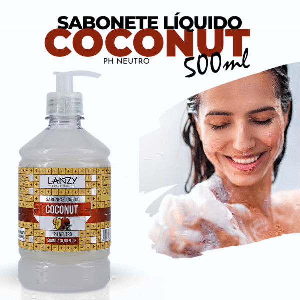 Sabonete Líquido de Côco Coconut Lanzy 500ml - Imagem 3