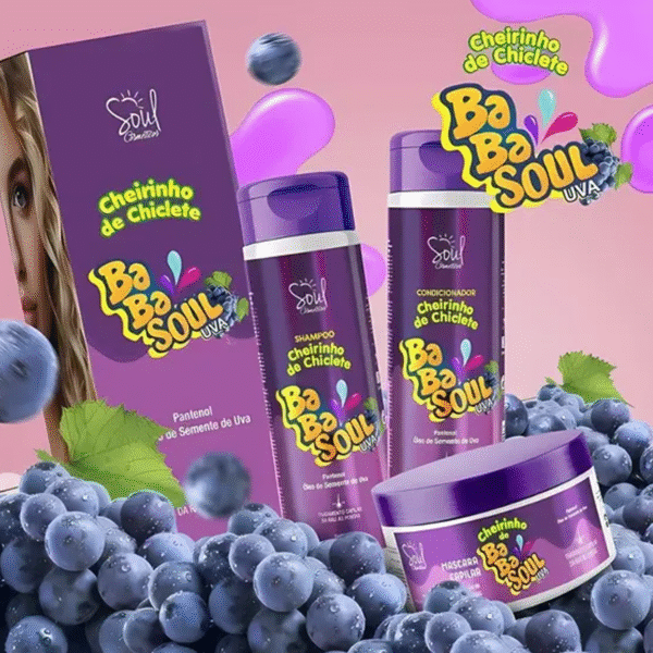 Kit Shampoo e Condicionador Babasoul Mascara Hidratação Uva Soul Cosméticos - Imagem 2