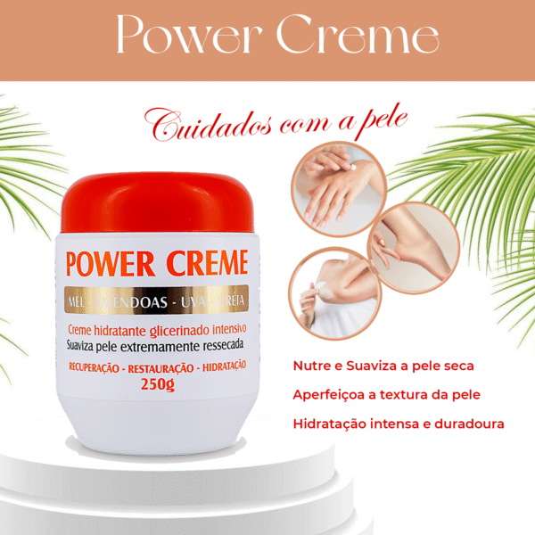 Kit 3 Creme Hidratante Cuidados com o Corpo Power 250g - Imagem 2