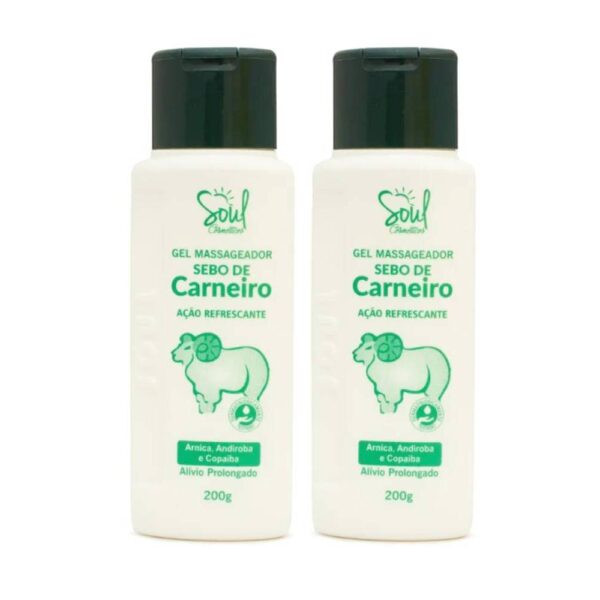Kit 2 Gel Massageador Sebo de Carneiro 200g Soul Cosméticos