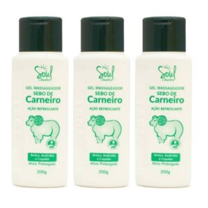 Kit 3 Gel Massageador Sebo de Carneiro 200g Soul Cosméticos