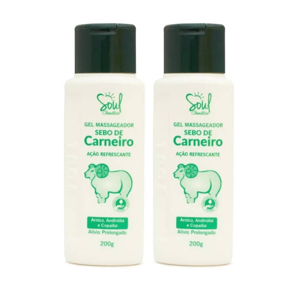 Kit 2 Gel Massageador Sebo de Carneiro 200g Soul Cosméticos