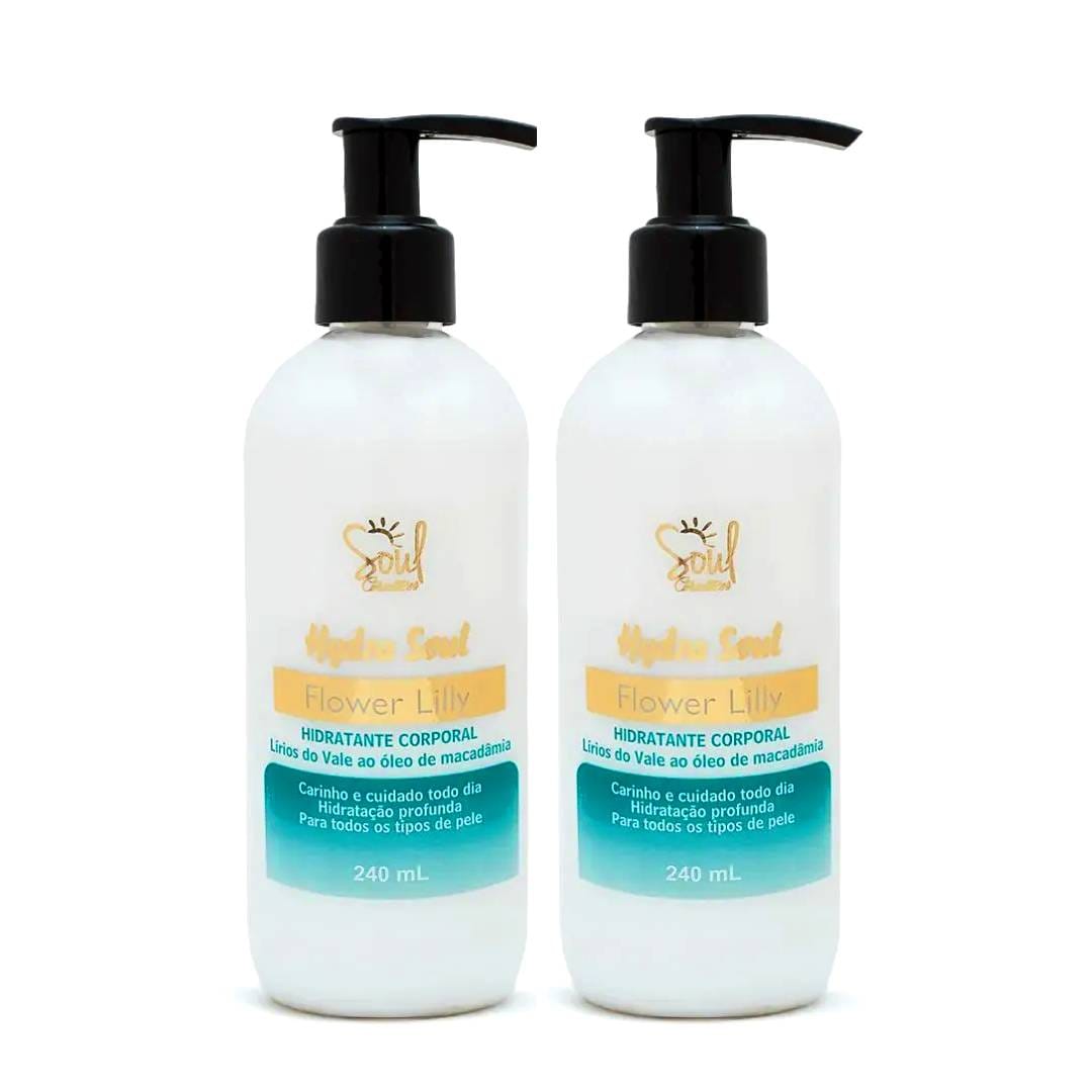 Kit 2 Hidratantes Corporal Hidra Soul Flower Lilly 240ml Soul Cosméticos