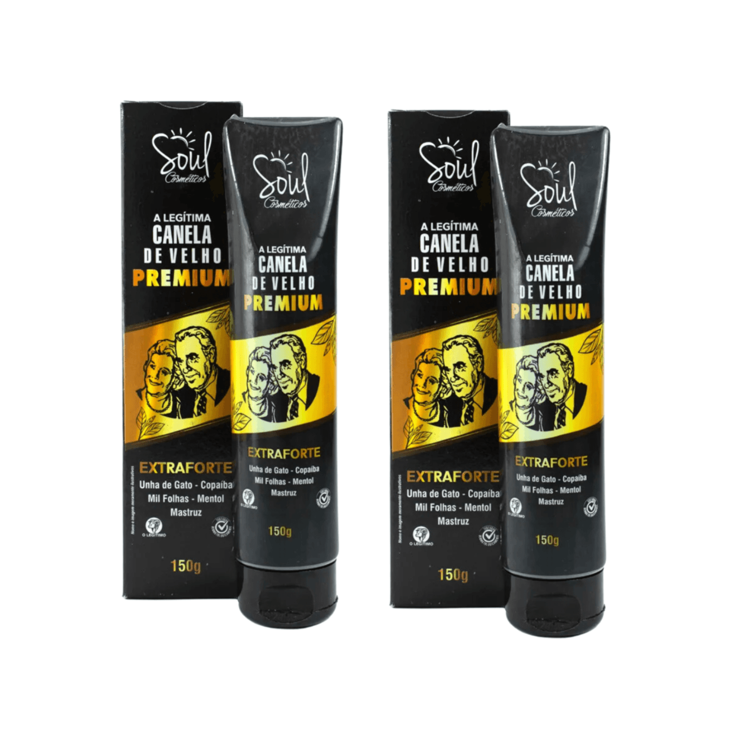 Kit 2 Pomadas Massageadoras Canela De Velho Extra Forte 150g Soul