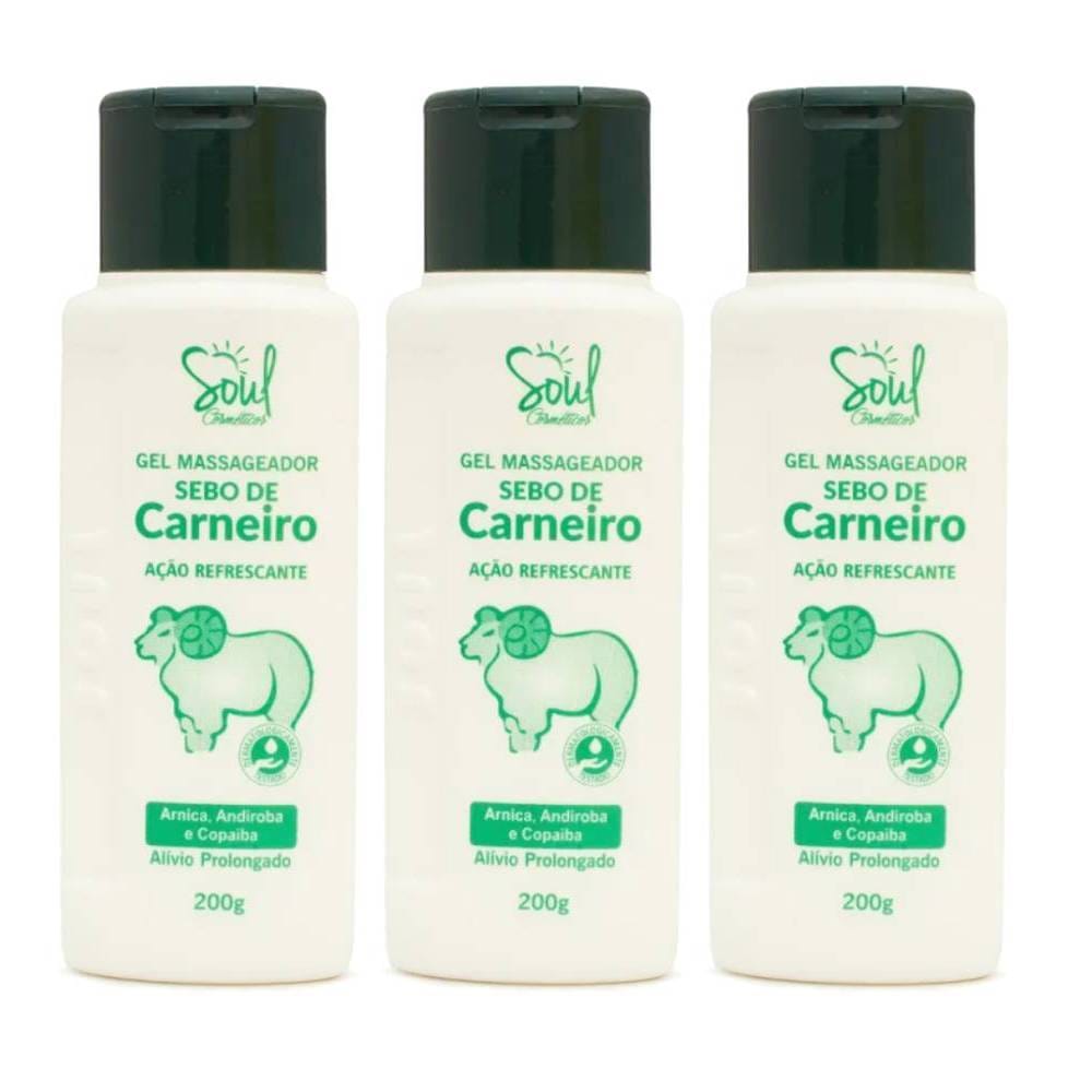 kit 3 Gel Massageador Sebo de Carneiro