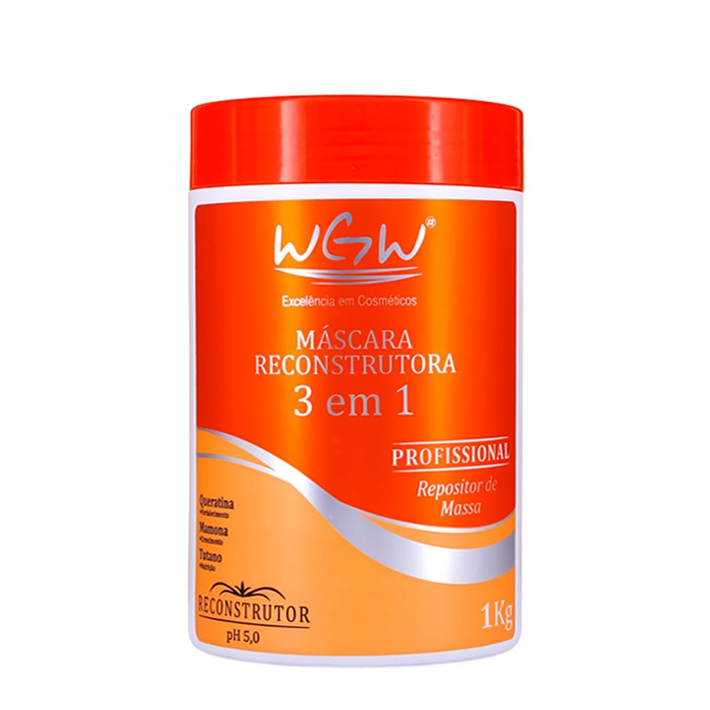 Máscara Reconstrutora 3 Em 1 Hidratação Wgw 1 Kg