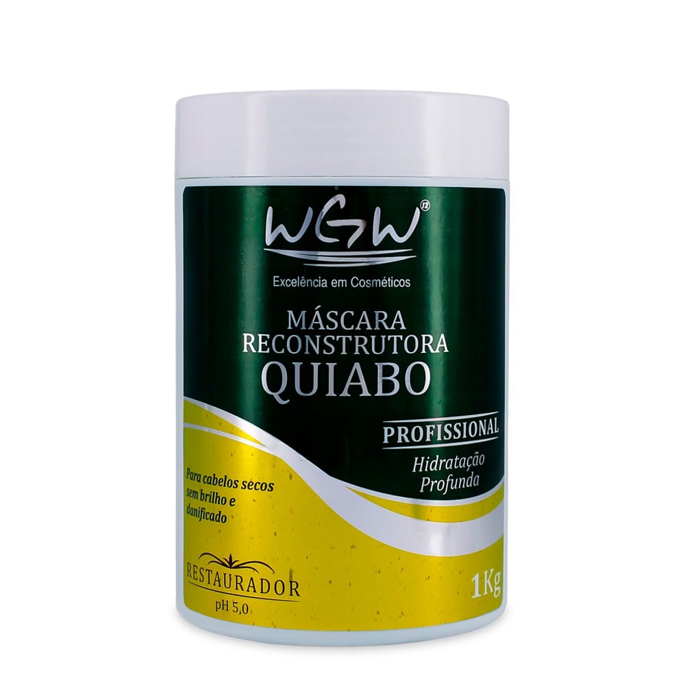 Máscara Reconstrutora de Quiabo Creme Hidratação Wgw 1kg
