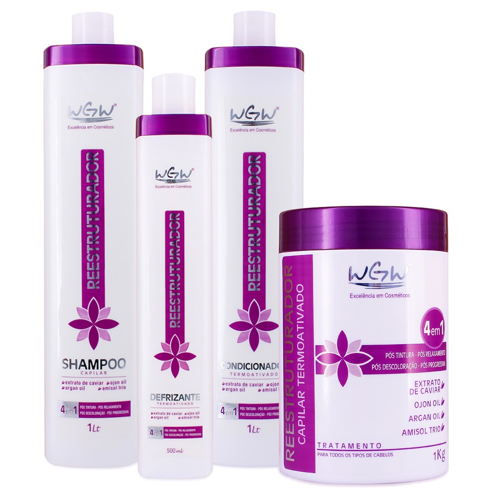 O Kit Pós Química Reestruturador wgw Tratamento 4 em 1