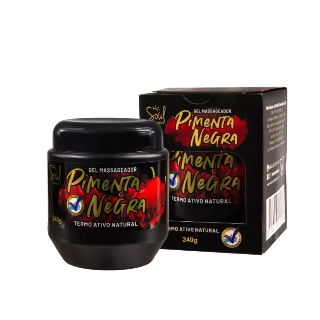 Gel Massageador Pimenta Negra Soul Cosméticos 240g