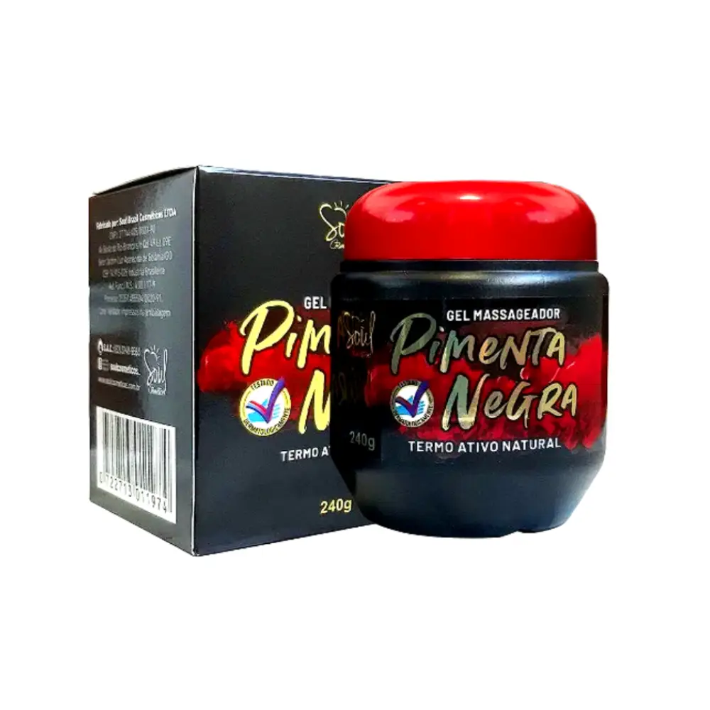 Gel Massageador Pimenta Negra Soul Cosméticos 240g