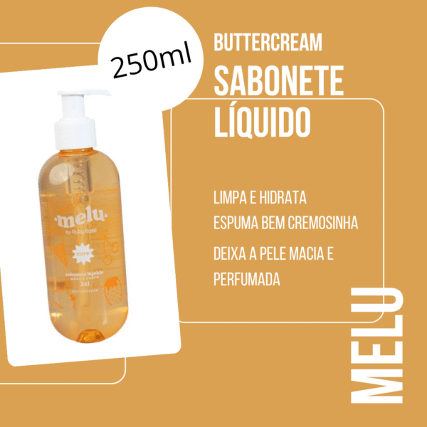 Sabonete Líquido Melu Ruby Rose ButterCream Mãos Corpo 250ML - Imagem 3