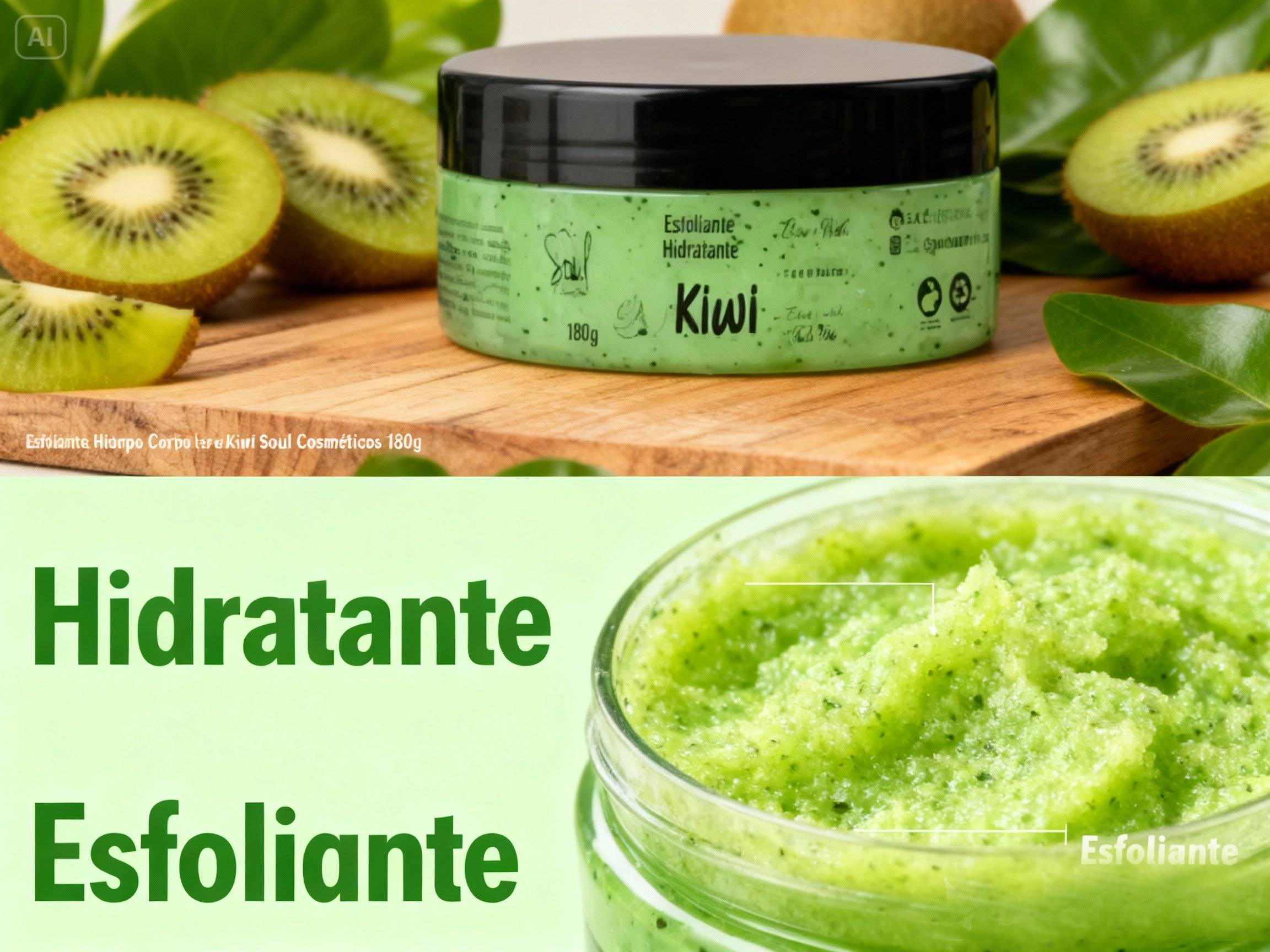Esfoliante Hidratante Corpo e Rosto Kiwi Soul Cosméticos 180g 3