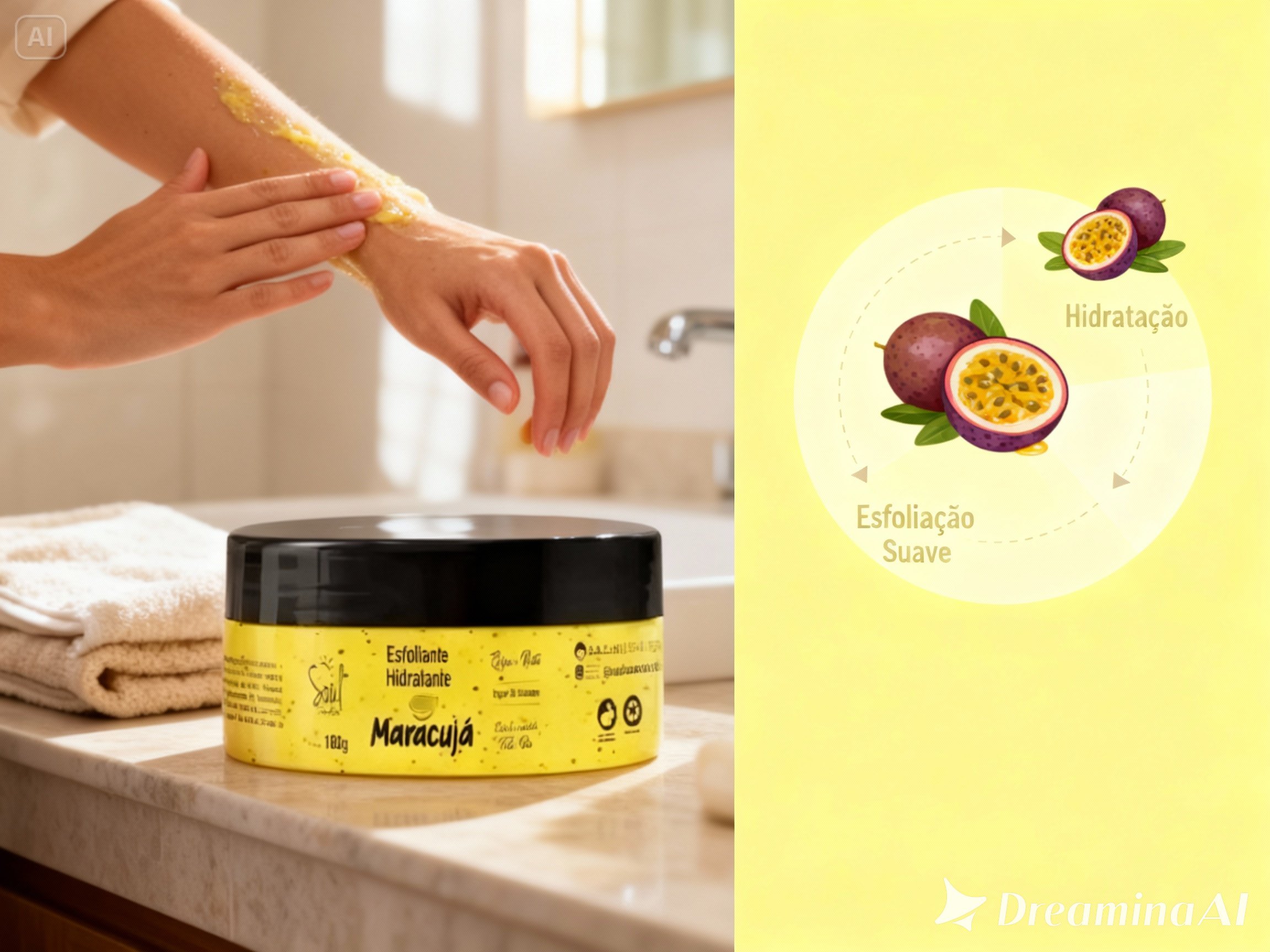 Esfoliante Hidratante Corpo e Rosto de Maracujá Soul Cosméticos 180g 3
