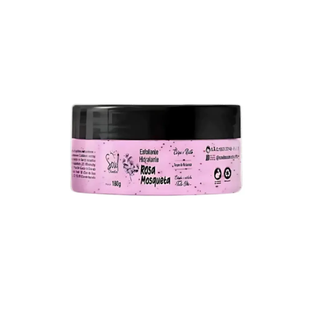 Esfoliante Hidratante Corpo e Rosto de Rosa Mosqueta Soul Cosméticos 180g