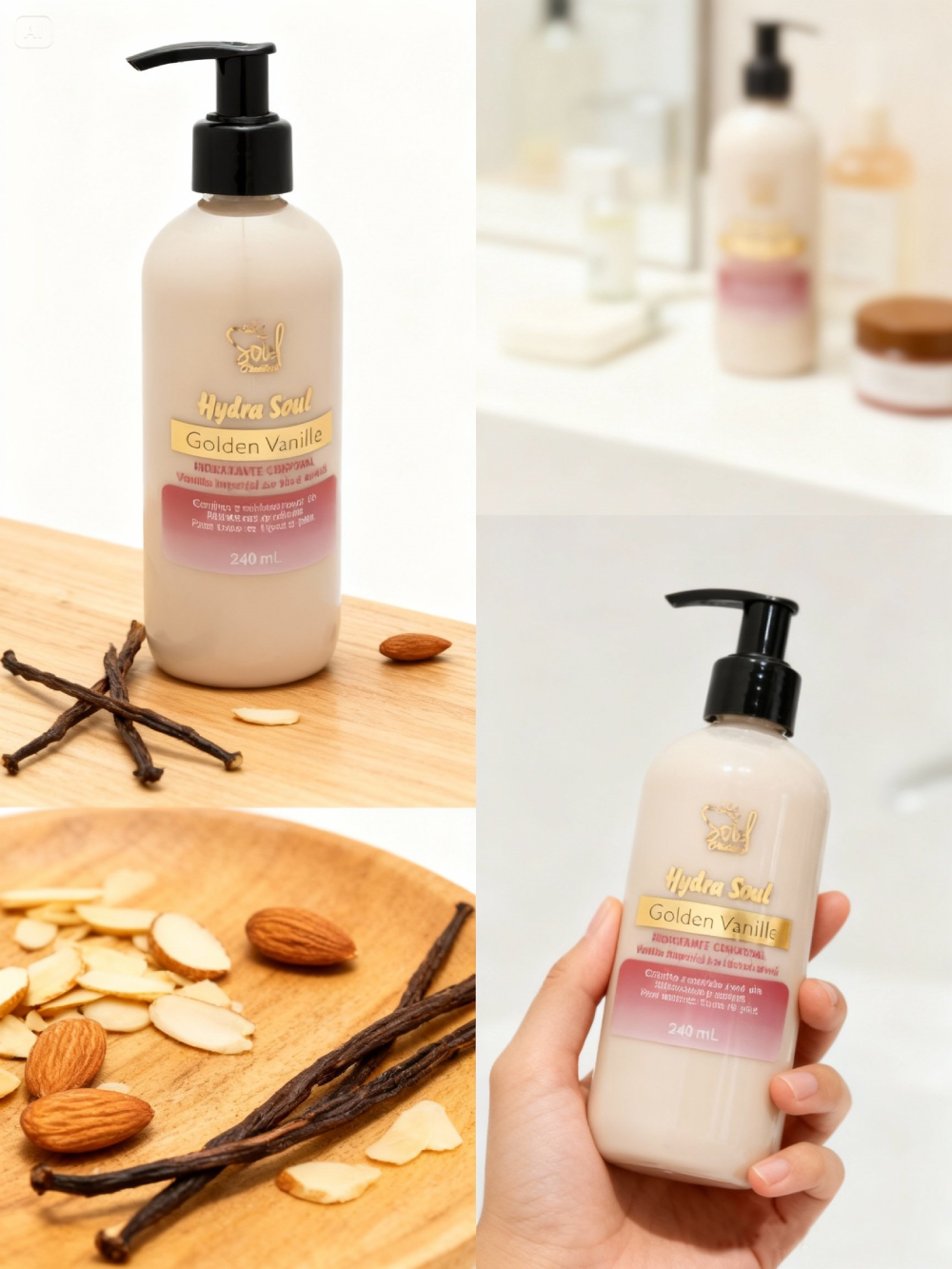 Hidratante Corporal Hidra Soul Golden Vanille Soul Cosméticos 240ml 3